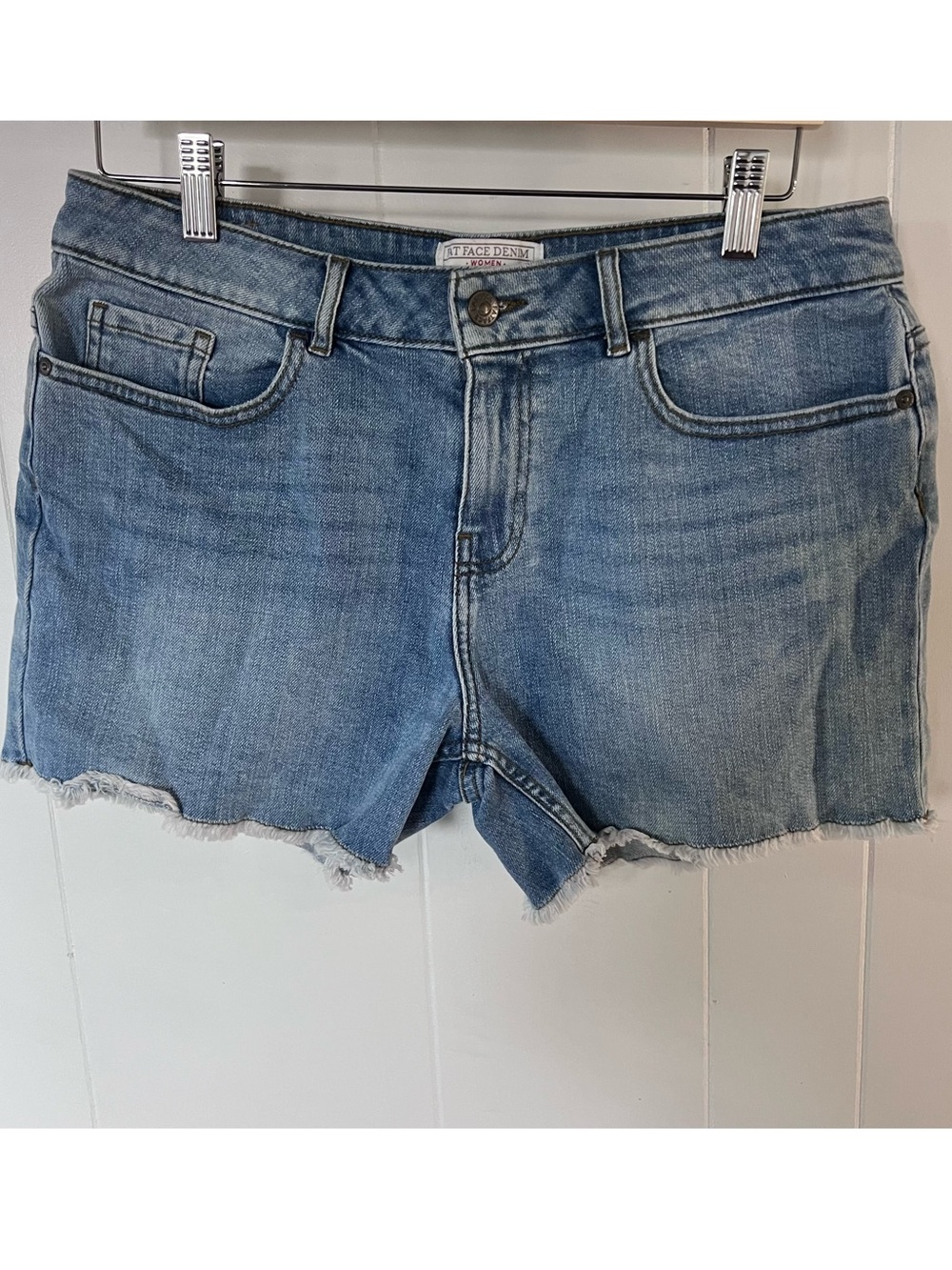 Fat Face Light Blue Cut Off Denim Shorts Size 8